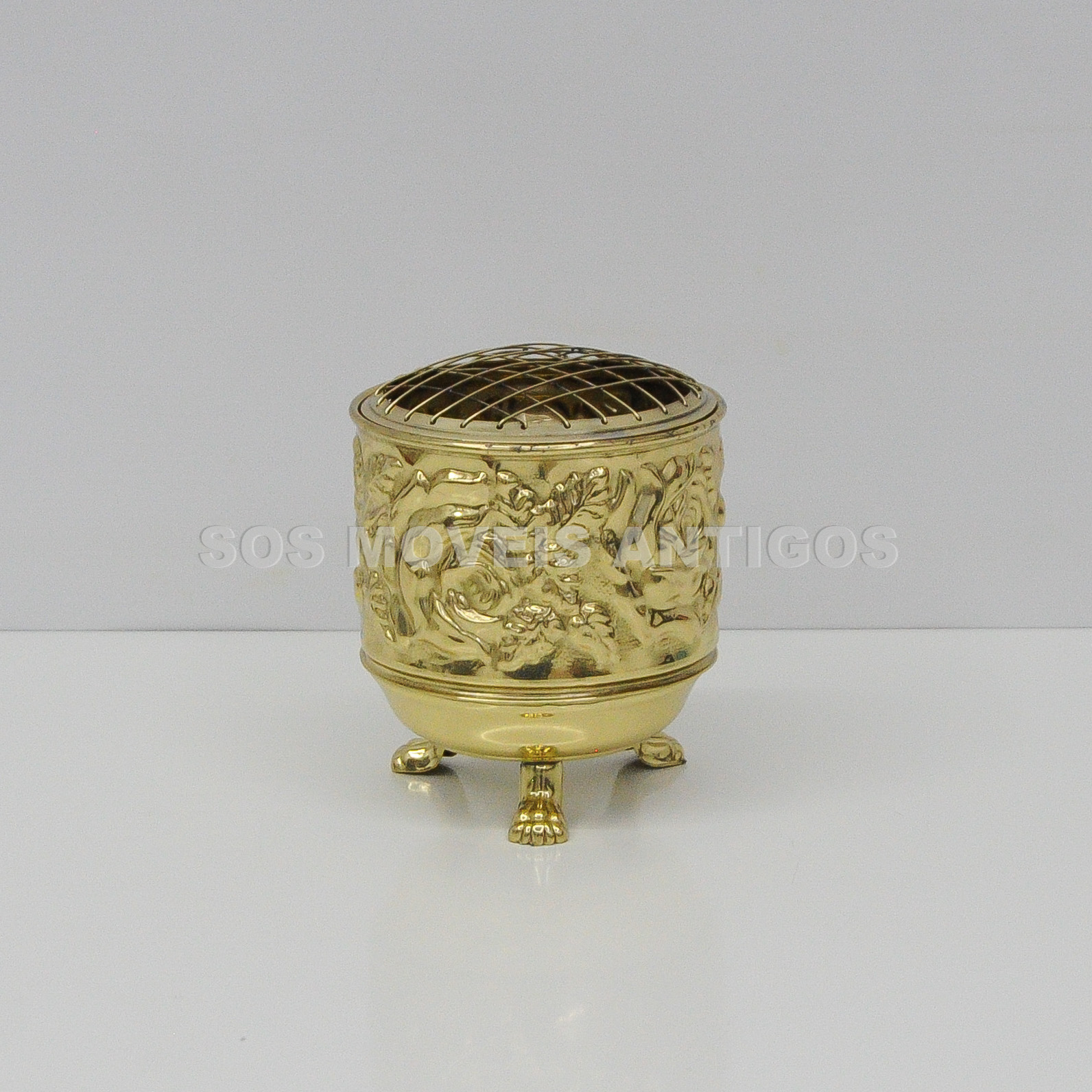 CACHEPOT EM LATÃO DOURADO – SOSMOVEISANTIGOS – ANTIQUARIO SP (1)