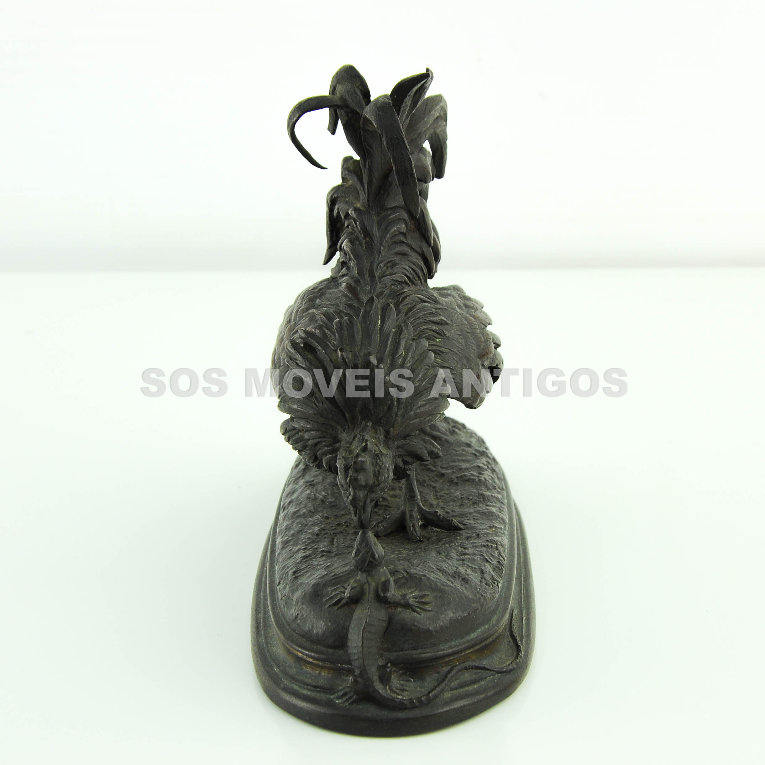 ESCULTURA FRANCESA – SÉC.XIX – FERDINAND PAUTROT – REPRESENTANDO GALO E LAGARTO – SOSMOVEISANTIGOS – ANTIQUARIO SP (4)