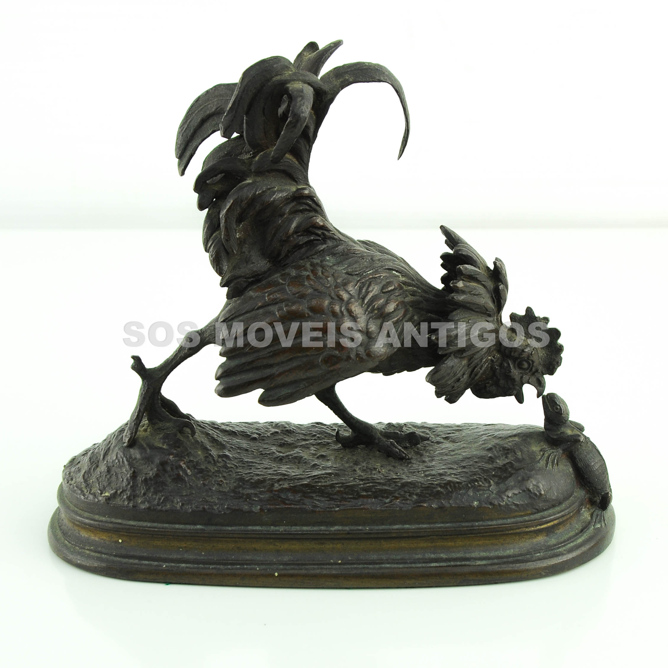 ESCULTURA FRANCESA – SÉC.XIX – FERDINAND PAUTROT – REPRESENTANDO GALO E LAGARTO – SOSMOVEISANTIGOS – ANTIQUARIO SP (5)