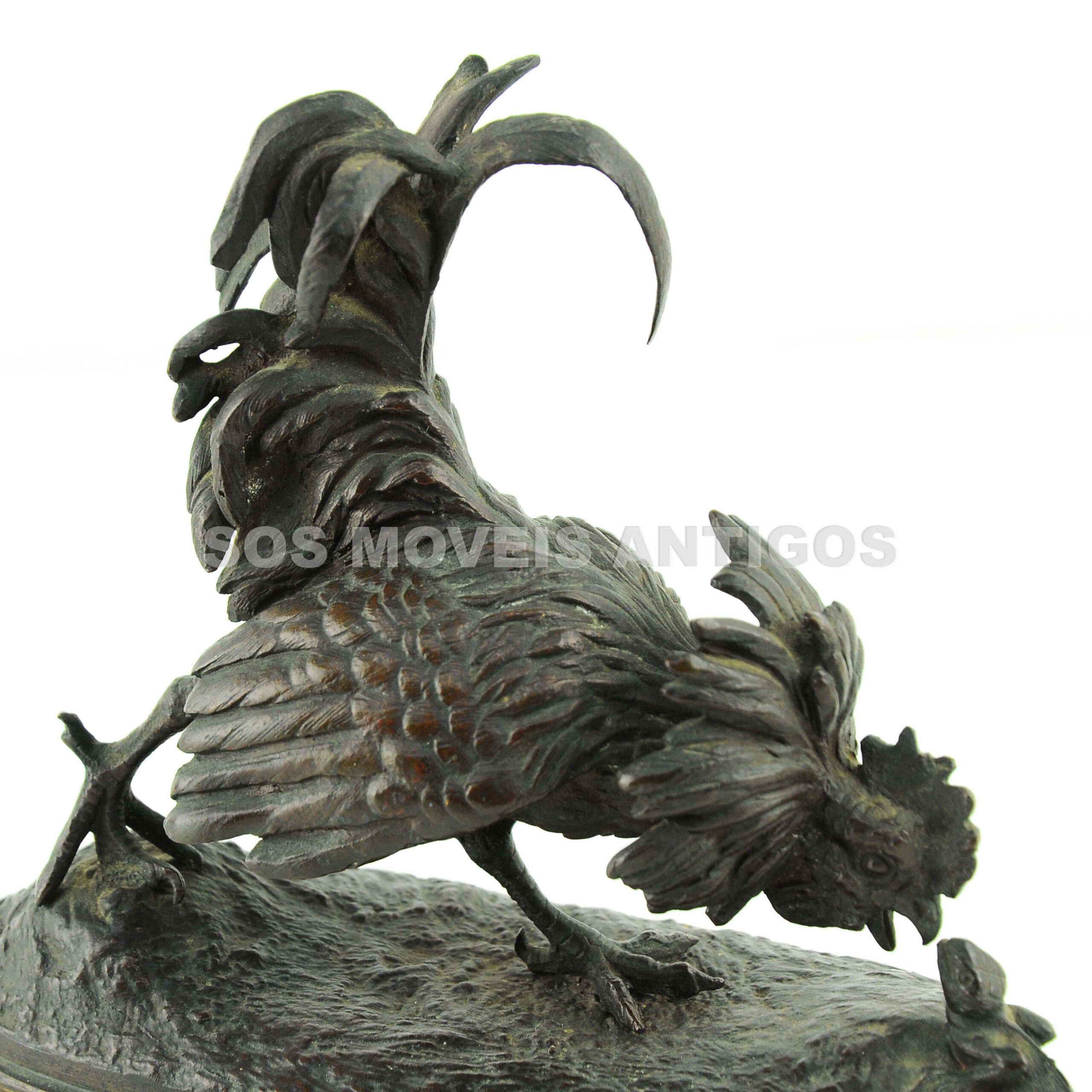 ESCULTURA FRANCESA – SÉC.XIX – FERDINAND PAUTROT – REPRESENTANDO GALO E LAGARTO – SOSMOVEISANTIGOS – ANTIQUARIO SP (7)