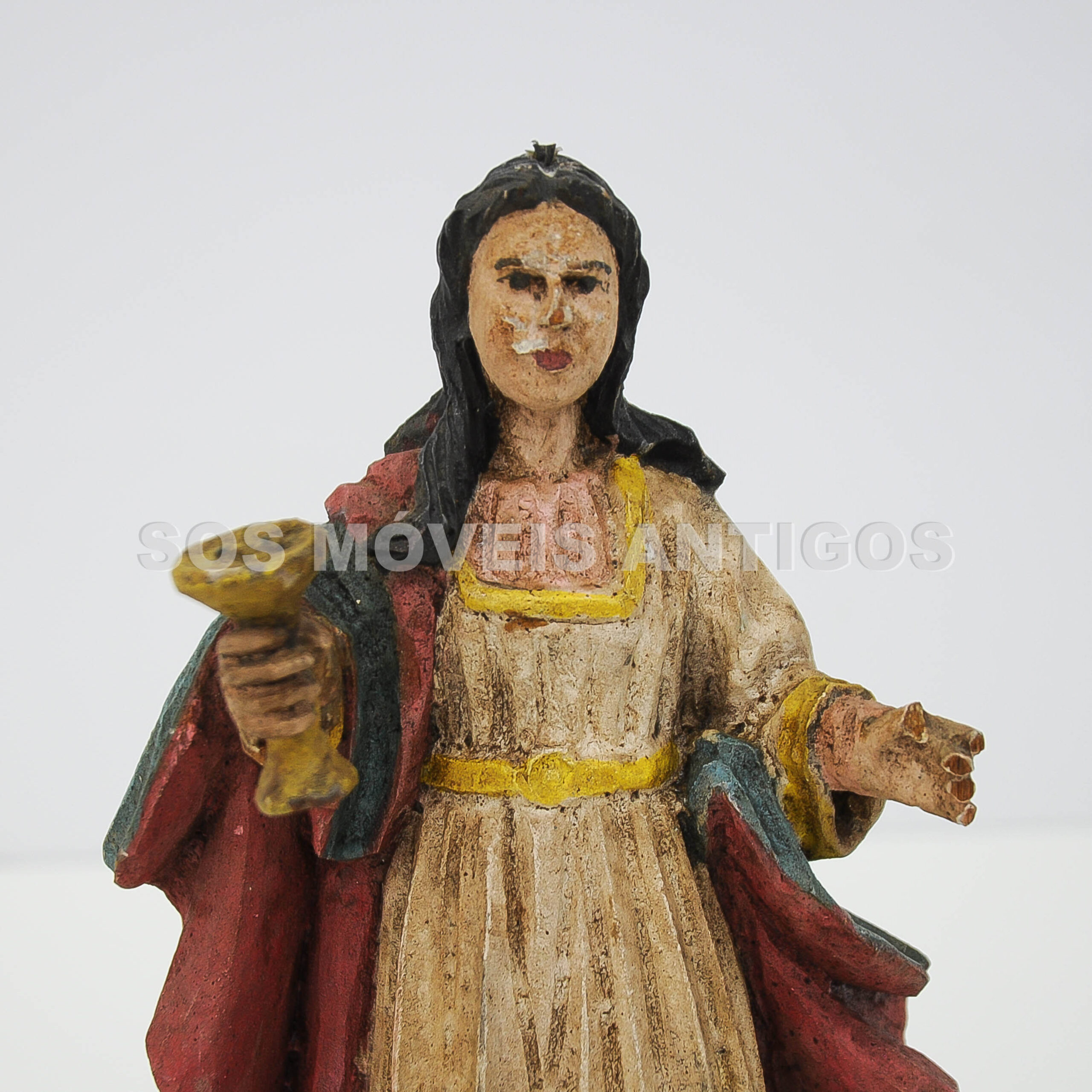 ESCULTURA IMAGEM SANTA BARBARA – SÉC. XVIII – SOSMOVEISANTIGOS – ANTIQUARIO SP (6)