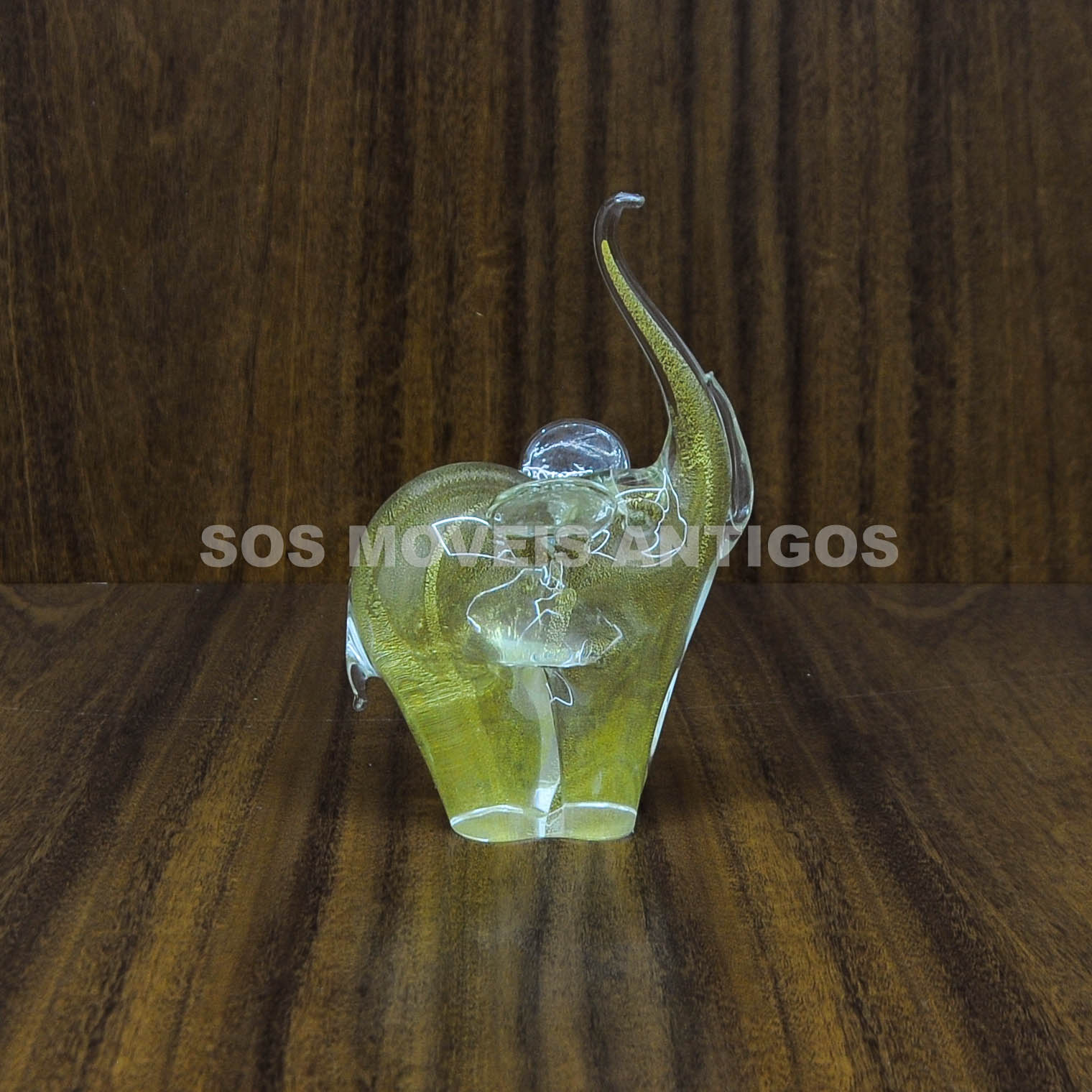 ESCULTURA REPRESENTANDO ELEFANTE EM CRISTAL DE MURANO – SOSMOVEISANTIGOS – ANTIQUARIO SP (1)