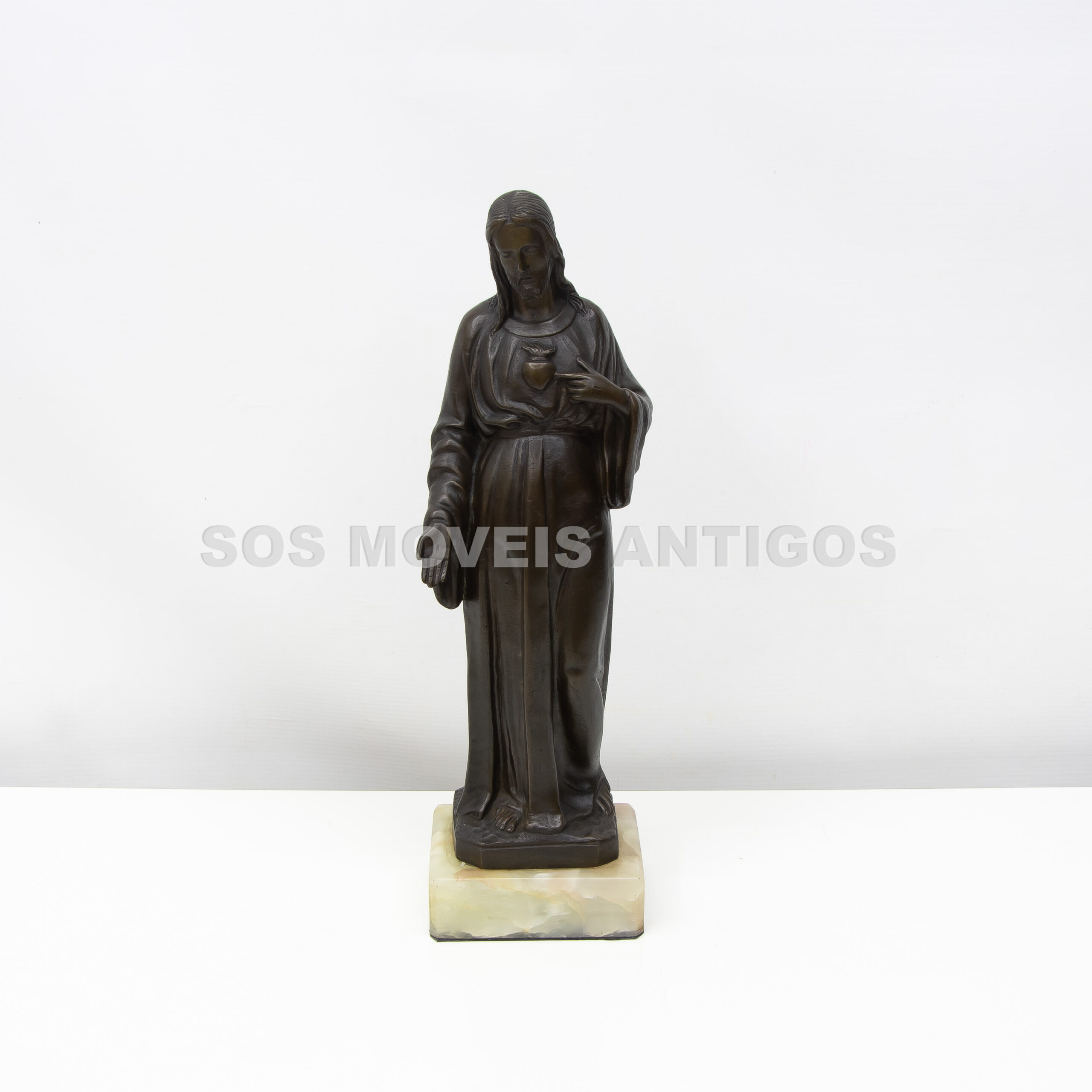 ESCULTURA REPRESENTANDO SAGRADO CORAÇÃO DE JESUS – SOSMOVEISANTIGOS – ANTIQUARIO SP (1)
