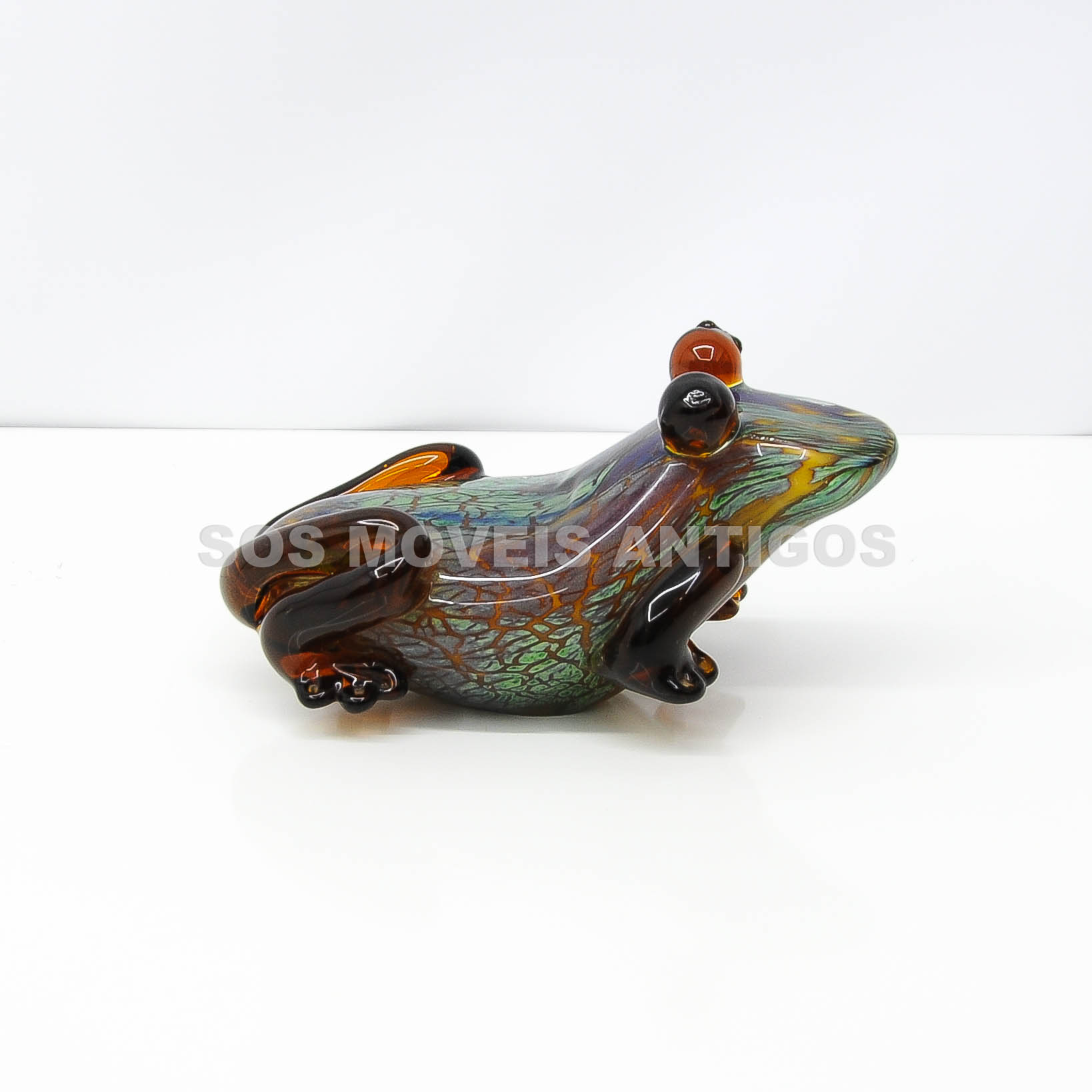 ESCULTURA REPRESENTANDO SAPO EM CRISTAL DE MURANO – SOSMOVEISANTIGOS – ANTIQUARIO SP (1)
