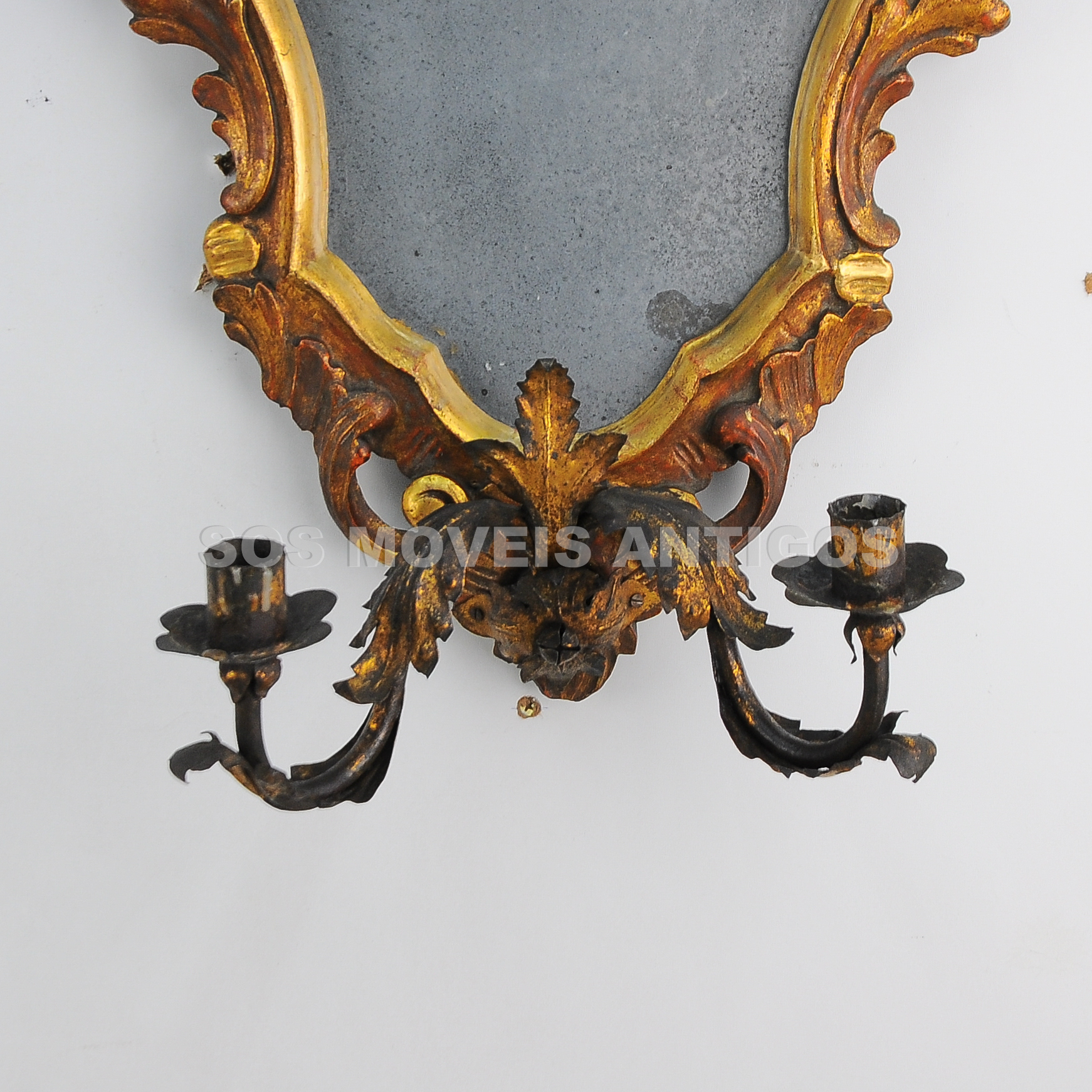 PAR DE ESPELHOS COM SUPORTE PARA 02 VELAS – SOSMOVEISANTIGOS – ANTIQUARIO SP (6)